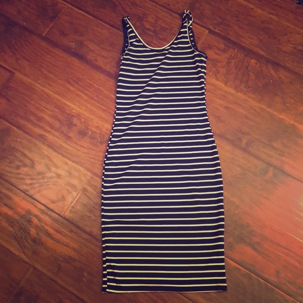 Extra small black and white striped dress